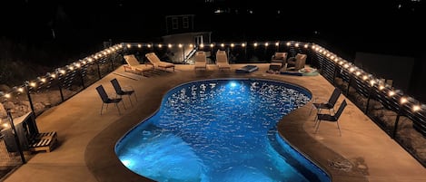 Enjoy the amazing views outside on the deck. View of Private pool from house.