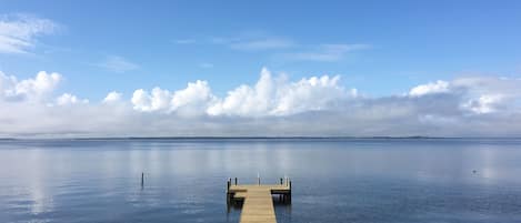 Calm water on a beautiful morning. 