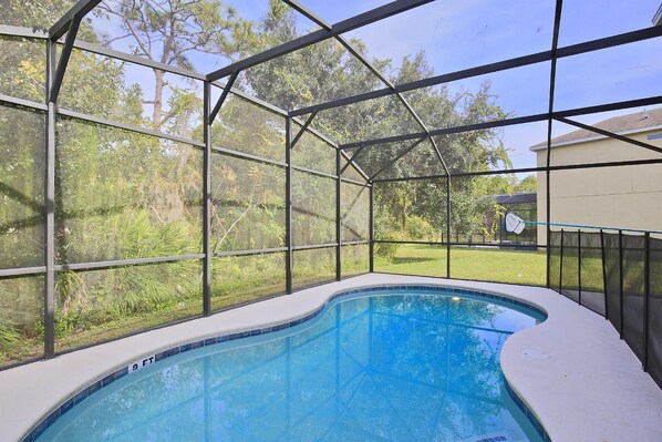 Private pool. Ask to get it heated during your stay!