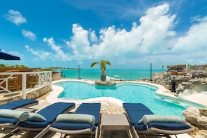 View of the ocean from the pool.