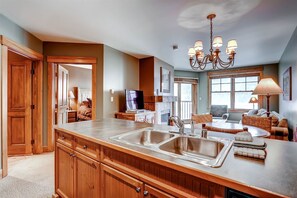 Kitchen in a one bedroom at The Springs