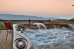Mountain view from the hot tub