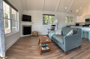 Living area with gas fireplace
