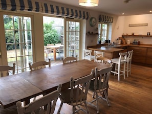 Spacious kitchen-diner opening on to pretty garden