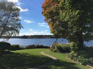 Our backyard and docks overlooking Pentwater Lake
