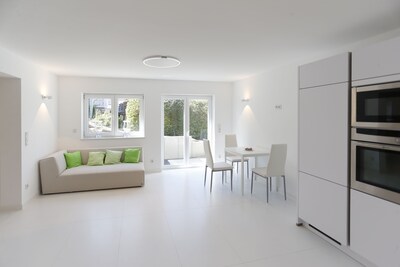 the white design apartment outside of Marburg / Hessen