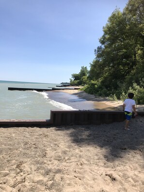 Private beach at the end of street 