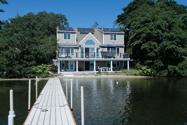 This is the view of Sommarstuga from the water.