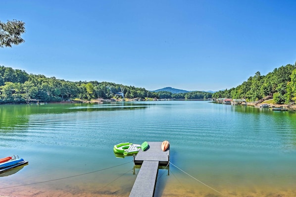 Lakefront living is made easy at this 2-bedroom, 2-bath cottage.