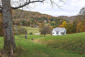 Our home sits on acres of rolling green hills facing the beautiful valley. 