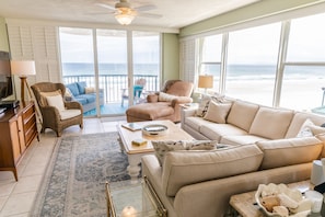Family room with corner view, large LG TV with cable, fire stick & Netflix