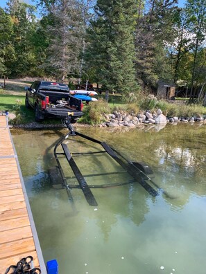 Private boat launch on the property for guests to use. 