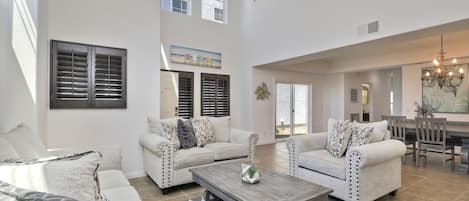 Living room with fireplace