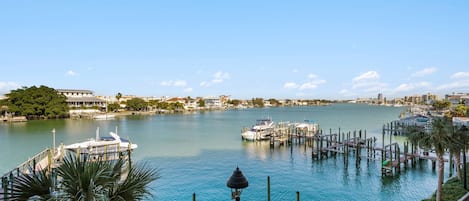 Vast water views of Clearwater Harbor and the bridge at night is just as awesome