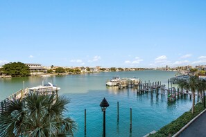 Vast water views of Clearwater Harbor and the bridge at night is just as awesome