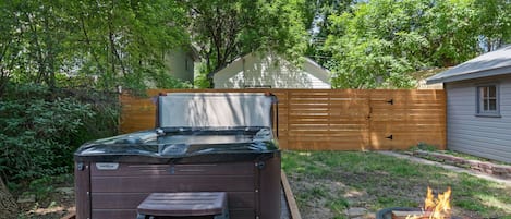 New Hot Tub and Privacy Fence