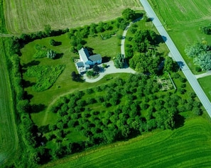 Arial summer view of property