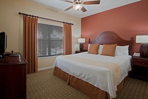 Drift to sleep in a comfortable King bed after a wonderful day outside.