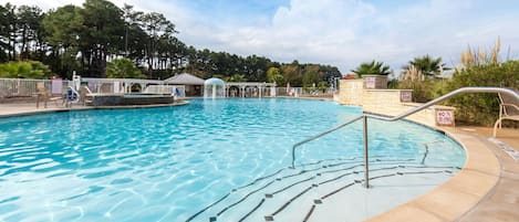 Take in gorgeous views while lounging around the on-site outdoor pool.