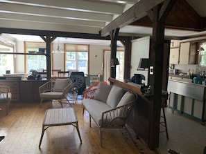 Living room, dining room, kitchen all open