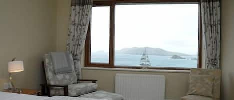 Downstairs double bedroom with spectacular Blasket Island view.