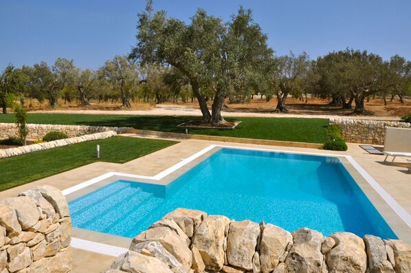 View towards the almonds and olives