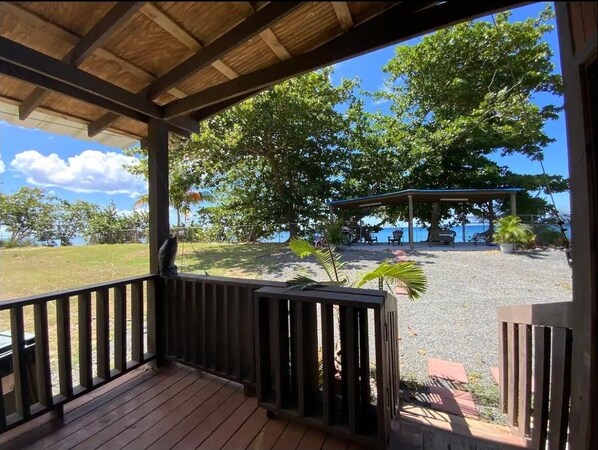 Beautiful views from your balcony and your private front beach gazebo. 🤙🏽