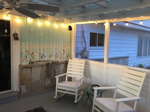 Sit back and relax in our rockers on the screened in porch and watch the sunset.