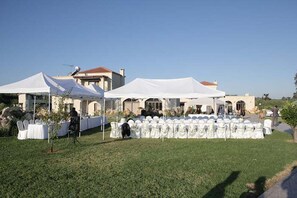Outdoor banquet area