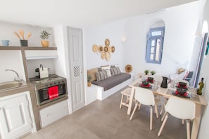 Kitchen and living/dining area