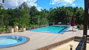 View of the pool and children's wading pool