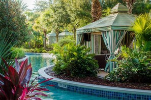 Spend time with family and friends in the outdoor pool during the summer.