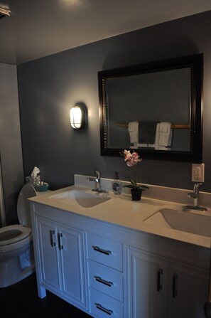 Master Bathroom: double sink vanity