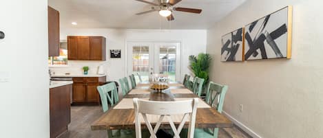 Beautiful dining room area for all the family to sit and eat.