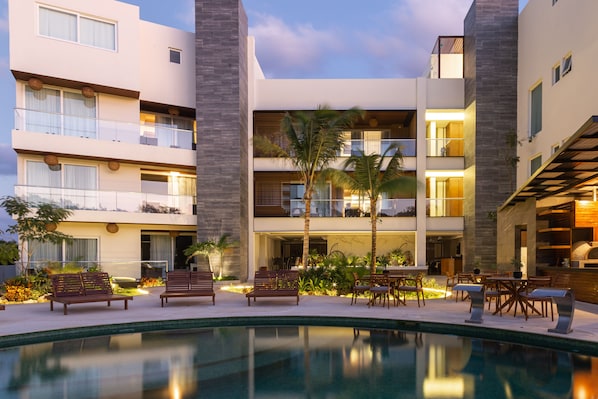 Front of property – evening/night