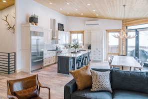 Kitchen and dining table ( view from upstairs living room)