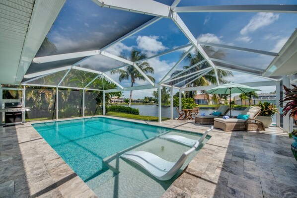 Heated saltwater pool