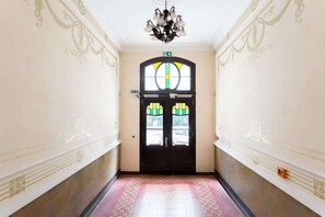 Stylish and elegant exterior space in the property building.