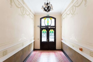 Stylish and elegant exterior space in the property building.