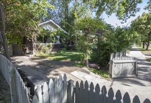 Front view of the house with driveway.