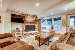 Flat panel TV and plenty of natural light