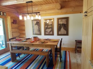 Dining Room Table overlooking back yard