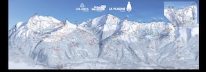 Plan des psite Paradiski : 425km de pistes !