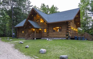View from the parking area. The Pine River is visible on other side of the lodge