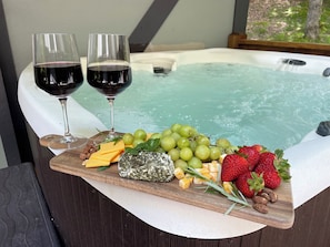 After a day a the slopes relax in our 6 person hot tub.