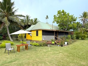Free Parking at all bungalows on  trim grass. 