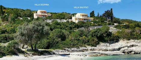 Villa Despina -top left- overlooking Kloni Gouli beach