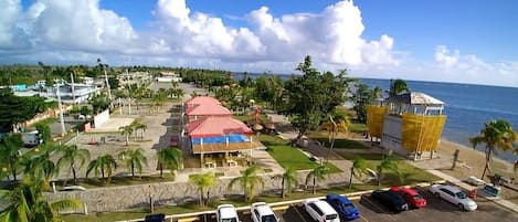 5 min walk to 'El Balecon de Patillas' beach side walk