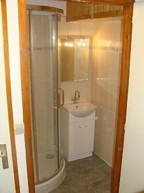 Upgraded shower room with walk-in shower