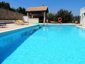 Kera View Villa pool and barbeque cabana.